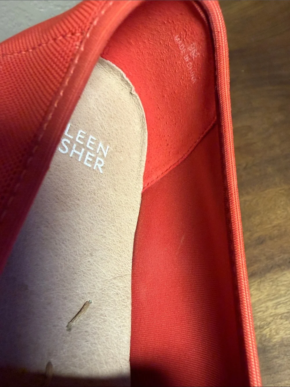 Eileen Fisher Women's Red Slip-On Leather and Mesh Flats Loafers Jute Espadrille